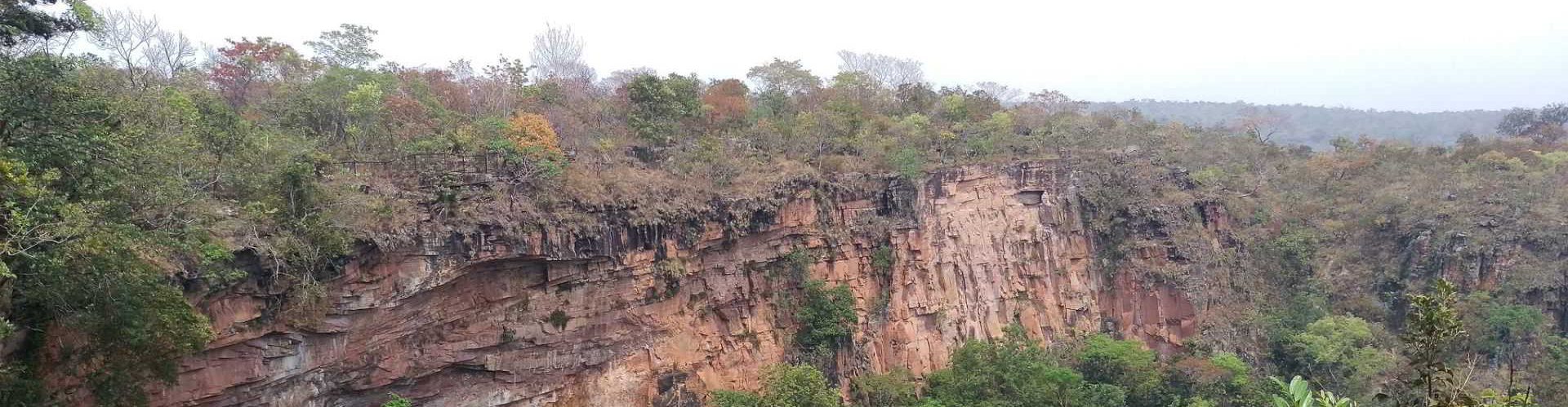 rock cliff in the rainforest, Chapada do Guimaraes, Brazil