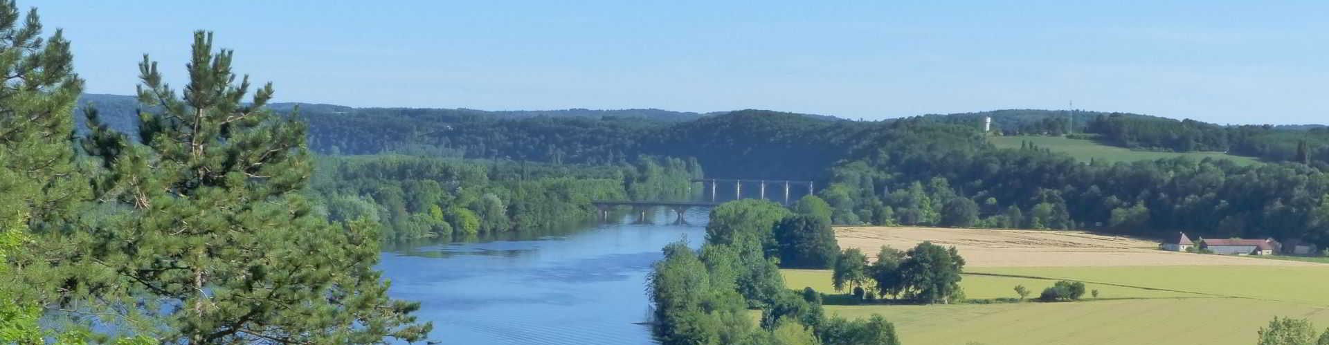 river, woodland and grassland, Dordogne