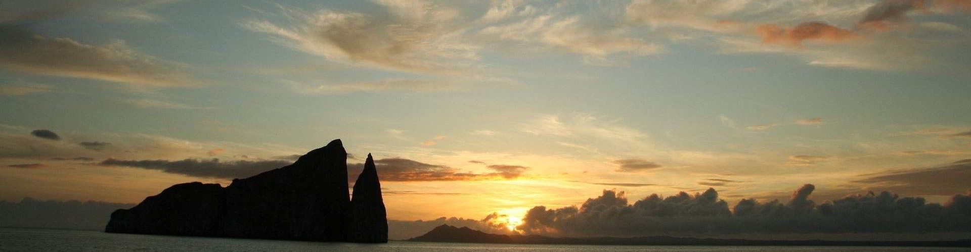 Kicker Rock at sunset, Galapagos